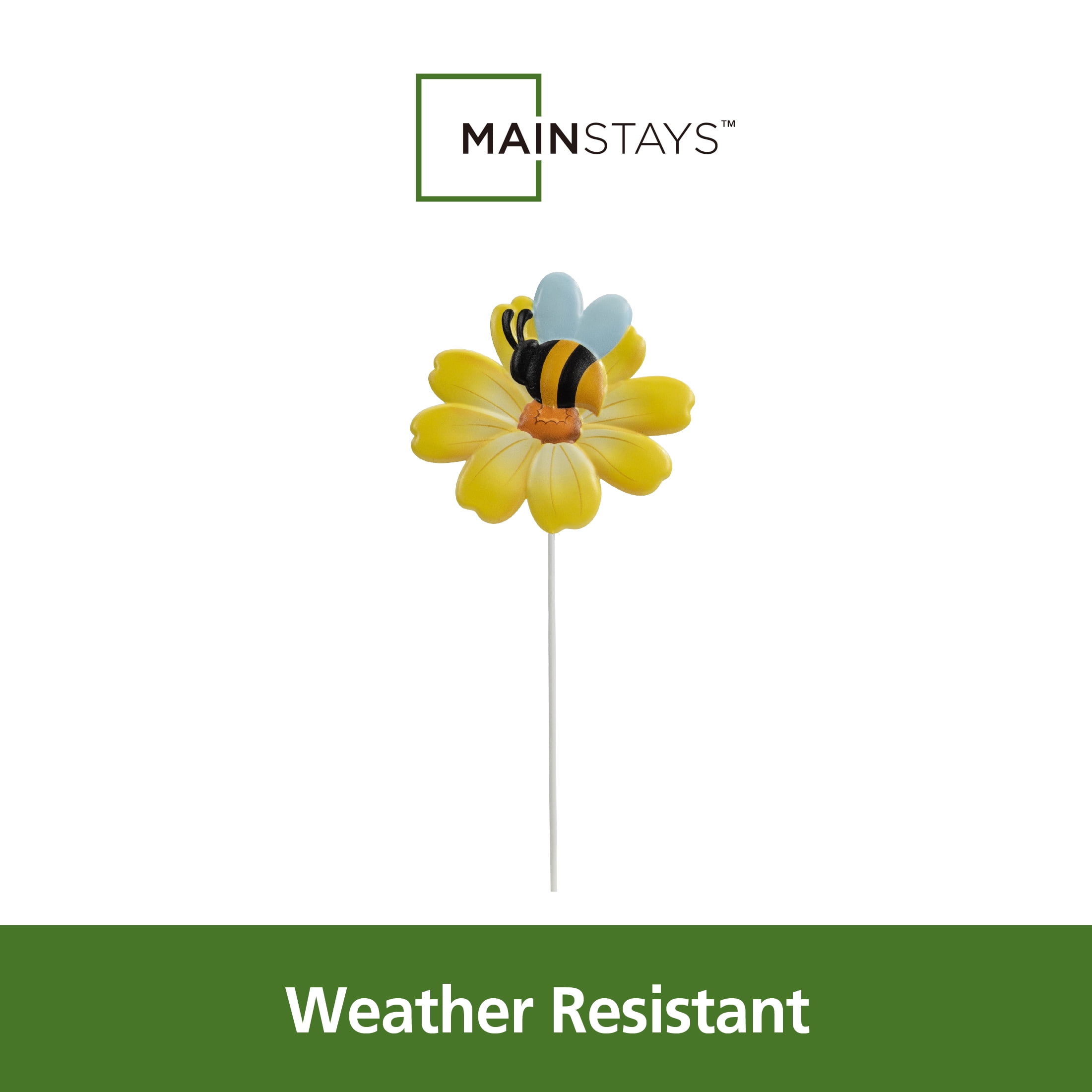 Mainstays Weather-Resistant Metal Bee and Flower Garden Stake