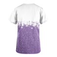thumbnail image 4 of Puntoco Camiseta de enfermera con bolsillo y manga corta con estampado navideño y cuello en V para mujer, 4 of 5