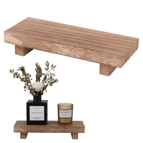 Acacia Wood Riser for Bathroom Sink Tray Kitchen Counter Decor Trays Pedestal Stand Sponge Soap Dish Holder Decorative Wooden Risers for Kitchen Sink Soap Tray Vanity Bathroom Countertop Accessories