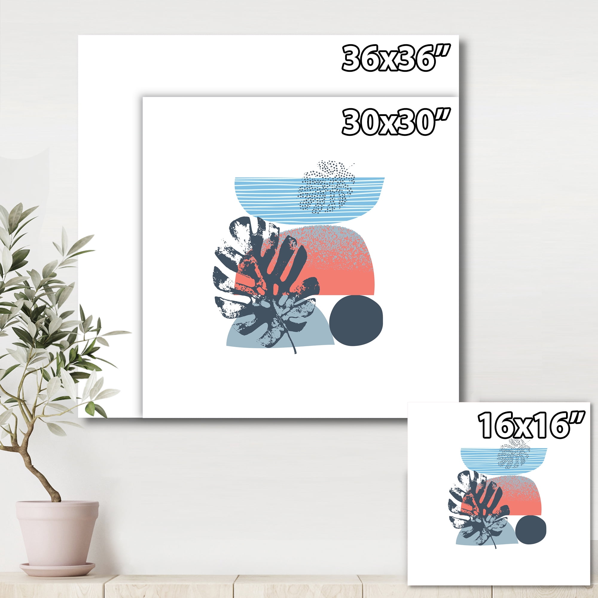 Designart ' Abstract Colorful Geometric Art Collage IV ' Modern Canvas Wall Art Print