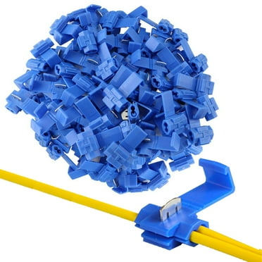 100 Pcs Blue Quick Splice Snap Wire Connectors 0.75-2.5mm²/AWG 14 to 18 Solderless Wire Connectors