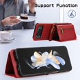 thumbnail image 5 of Decase Compatible with Samsung Galaxy Z Flip 4 Case with Card Holder and Strap for Women,Crossbody Lanyard,Stand Ring Kickstand,Snap Clasp,Phone Wallet Case,Red, 5 of 10