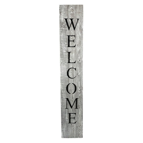 homeroots outdoor 384916 Rustic White Wash Front Porch Welcome Sign
