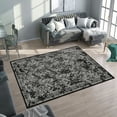 thumbnail image 2 of HomeNette Machine Washable Rug 152x213 cm, Non Slip, Stain Resistant, Black Rugs for Living Room, Bedroom, Bathroom, Kitchen, Decorative Modern Cotton Boho Patterned Tokyo Collection Area Rugs, 2 of 4