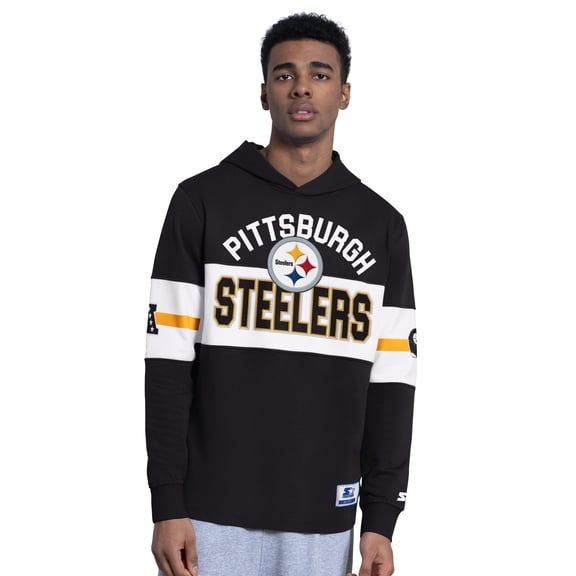 Men's Starter  Black Pittsburgh Steelers Fullback Jersey Hoodie