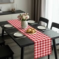 thumbnail image 2 of Red White Plaid Table Runner 72 Inches Long, Modern Farmhouse Buffalo Check Gingham Kitchen Coffee Dining Table Decoration for Home Party Birthday Wedding Home Decor 16x72 Inches, 2 of 8