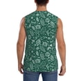 thumbnail image 4 of Uemuo Green Christmas Pattern Men's Sleeveless T-Shirt,Muscle Athletic Tank Top, Moisture-wicking Quick-dry Breathable Classic Tee Top for Gym Run Outdoor Sports-Small, 4 of 8