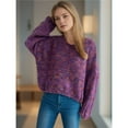 thumbnail image 4 of Suéter Grueso de Punto Informal de Estilo Vintage Multicolor con Patchwork S, 4 of 7