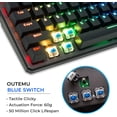 thumbnail image 2 of Interruptores azules Outemu para una respuesta de clic, teclas lineales verdes, experiencia de juego mejorada Teclado mecánico para juegos de 87 teclas con iluminación RGB, 2 of 8