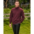 thumbnail image 6 of Kallspin Men’s Wool Blend Turtle Neck Midweight Pullover Sweaters(Burgundy Red,X-Large), 6 of 10
