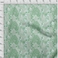 thumbnail image 4 of oneOone Cotton Cambric Mint Green Fabric Tropical Leaf With Geometrical Quilting Supplies Print Sewing Fabric By The Yard 42 Inch Wide, 4 of 4