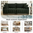 thumbnail image 4 of GAKMCIL 83" Polyester Futon Sofa Bed, Comfy Convertible Couch Bed, Multi-Function Sofa with Adjustable Backrest, 2 Pillows, 2 Hidden Storage, 700lbs Load for Living Room, Guest Room (Dark Green), 4 of 6