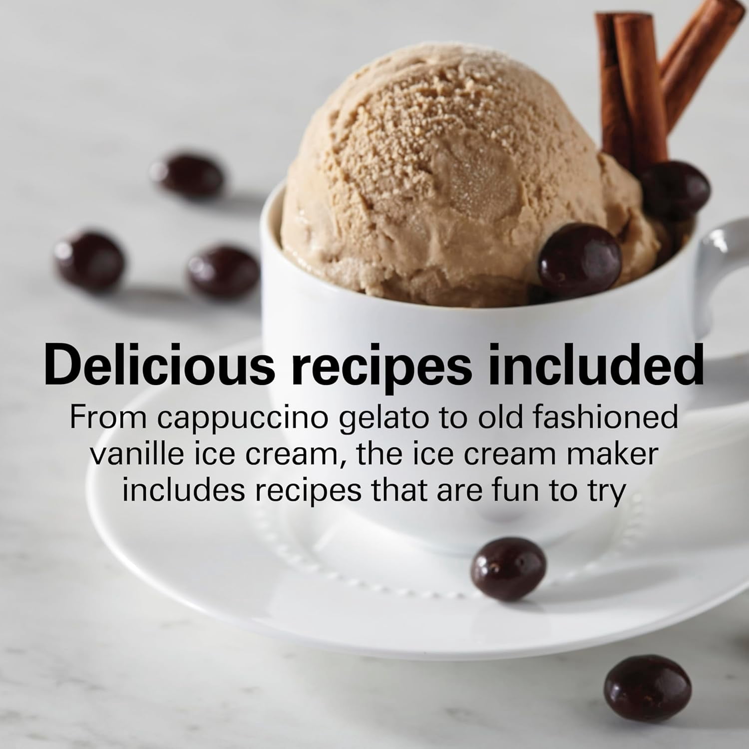 Electric Automatic Ice Cream Maker, Frozen Yogurt, Sorbet, Custard, 1.5 quart, White (68880)