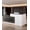 1.8m Black and White Left Tall Cabinet with Lights, variant on Chantmo L Shaped Modern Wooden Commercial Reception Desk 71 inch Counter Shelves Storage Drawers for Office Home Black White Left