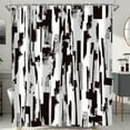 thumbnail image 2 of Black and White Shower Curtain Abstract Modern Art Painting Bath Curtains Ombre Brush Strokes Contemporary Bathroom Decor Waterproof Polyester Fabric with Hooks 72Wx72L, 2 of 6