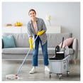 thumbnail image 2 of 9.5 Gallon (38 Quart) Mop Bucket with Wringer Cleaning Cart, 4 Moving Wheels, 2 Separate Buckets, & Mop-Handle Holder, Grey, 2 of 9
