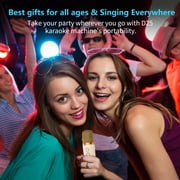 JYX Mini Karaoke Machine Set, Portable Bluetooth Speaker with 2 Microphones for Adults Kids, Singing Machine Home Karaoke System with RGB Colorful Light, D25W-T