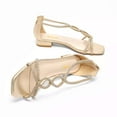 thumbnail image 4 of XYD Women's Crystal Low Heel Sandals Square Open Toe Strappy Flats with Back Zip Stylish Dress Shoes Size 13.5 Gold, 4 of 4