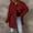 Red, variant on Babysbule Fall Jackets for Women OutfitWomen's Sexy Fashion V-Neck Solid Color Long Sleeve Hoodless Casual Outwear Women's Tops Blouse