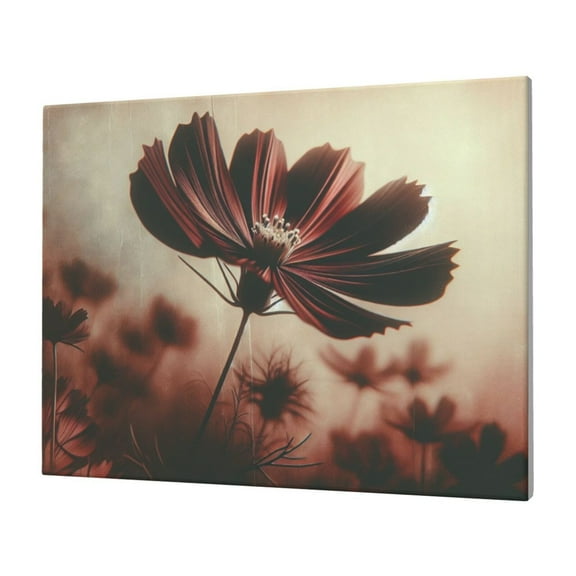 Wall Art Red Petals In Vintage Field Picture Canvas Wall Art Print Paintings Modern Artwork For Living Room Wall Decor And Home Décor Framed Ready To Hang-12×16 In