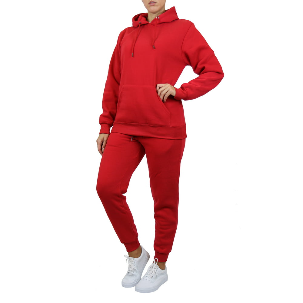 GBH - Womens Loose Fit Fleece-Lined Pullover Hoodie & Jogger 2-Piece ...