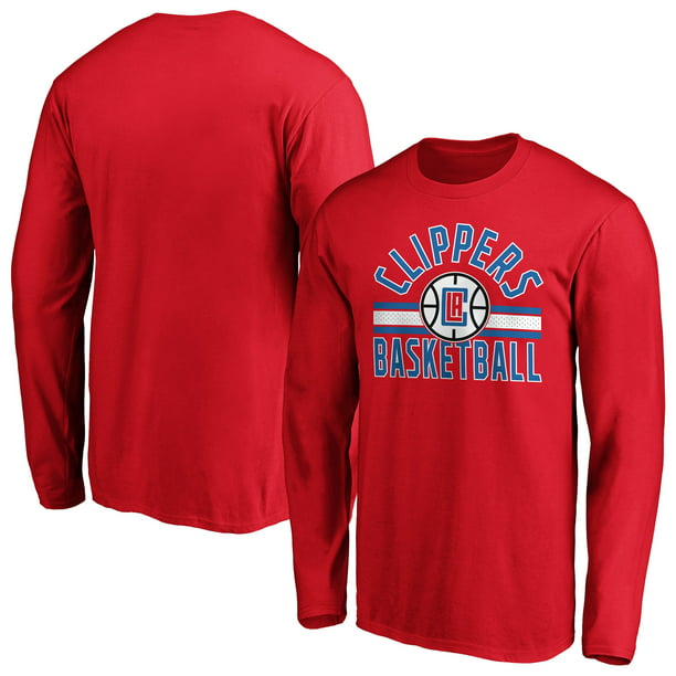 Men's Fanatics Branded Red LA Clippers Arc Stripe Long Sleeve T-Shirt ...