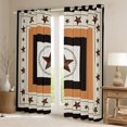 thumbnail image 2 of Homewish Vintage Texas Stars Blackout Curtains Set of 2 (52x84 Each),Western Cowboys Window Curtains,Brown Beige Curtains and Drapes For Boys Kids,Luxury Bedroom Decor, 2 of 6