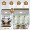 thumbnail image 5 of Beach Coastal Window Privacy Film, Summer Coral Starfish Nautical Ocean Vintage Static Cling UV Sun Blocking Heat Control Window Tint Day and Night, Non-Adhesive One Way Privacy Cover 29.5''x78.7'', 5 of 7