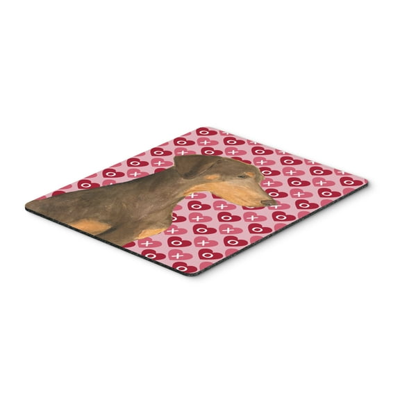 Carolines Treasures SS4479MP "Doberman Hearts Love and Valentines Day Portrait Mouse Pad Hot Pad or Trivet" Large