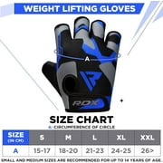 RDX Fingerless Weight Lifting Gloves Gym Workout Gloves for Men Bodybuilding Breathable Powerlifting Wrist Support Padded Palm Training Exercise, Blue, 2XL