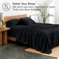 thumbnail image 4 of Bare Home Ultra-Soft Stretchy Sheet Set - Premium 1800 Collection - Deep Pockets - 3 Piece - Twin XL, Black, 4 of 8