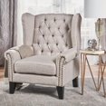 thumbnail image 1 of Laird Chaise d'Accent en Tissu Beige Ailé Traditionnel, 1 of 6