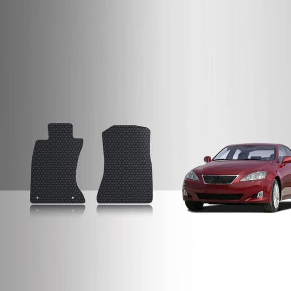 ToughPRO Front Mats Compatible with Lexus is AWD 2011 - All Weather Heavy Duty (Made in USA) Black Rubber