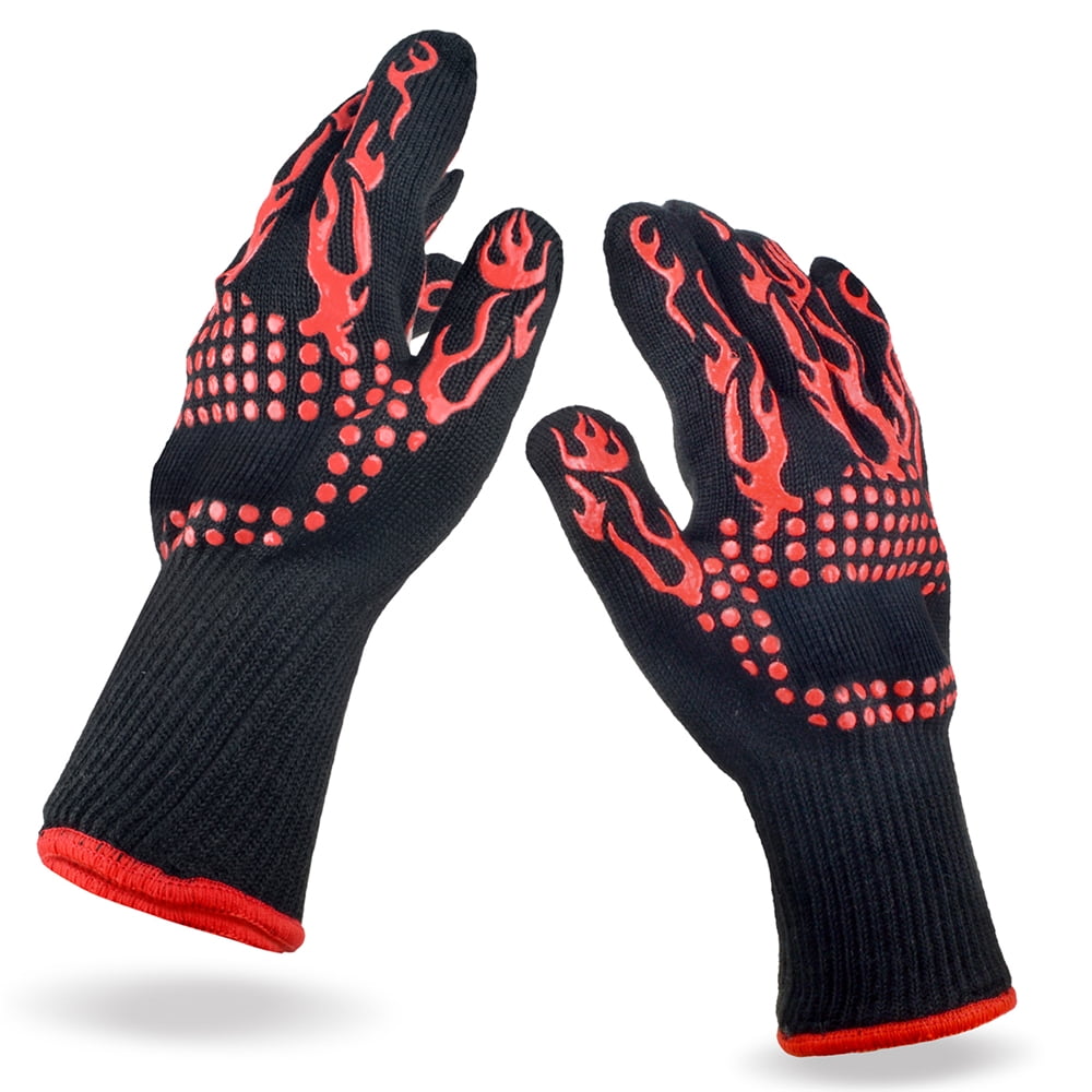 BBQ Grilling Gloves Heat Resistant 923°F 14" Long Cooking Gloves Hot