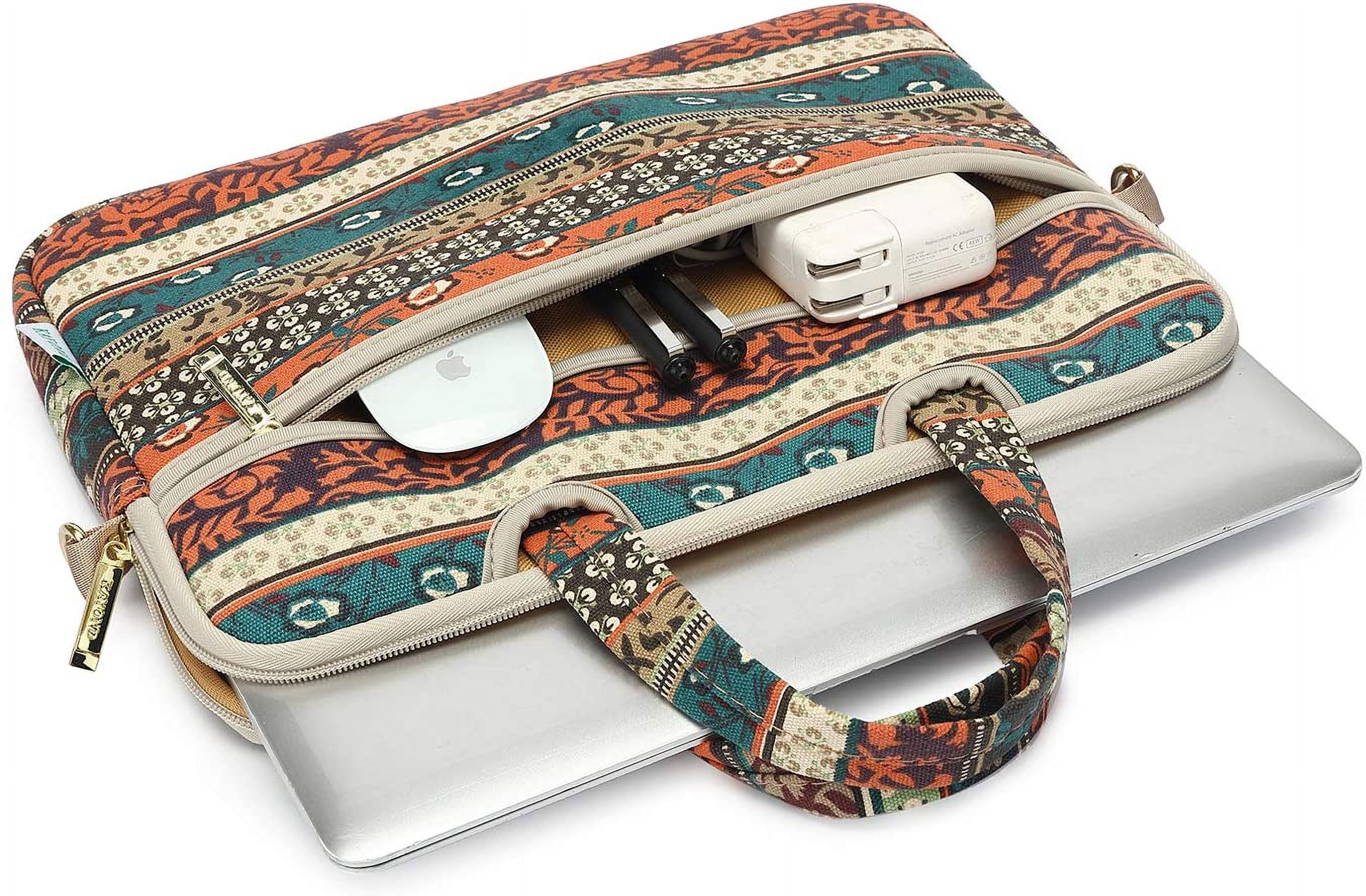Red Bohemia Patten Waterproof Laptop Shoulder Messenger Bag Case Sleeve for 14 Inch 14.1 Inch Laptop