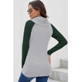 thumbnail image 2 of Pulls Femmes Chaud Asymétrique Tricot Pulls Col Roulé Solide Wrap Tricot Manches Longues Tops Causal XL, 2 of 5
