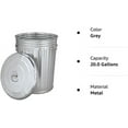 thumbnail image 2 of 20 Gallon Pre Galvanized Outdoor Steel Garbage Can with Lid, Grey, 2 of 3