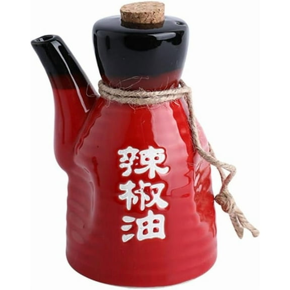 Japanese Soy Sauce Dispenser Soy Sauce Container Porcelain Condiment Pot Ceramic Oil Dispenser Bottle Olive Oil Bottles Japanese Seasoning Jar for Kitchen (200Ml)