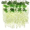 thumbnail image 1 of 12 ramas artificiales de glicina - Ideales for bodas, decoración del hogar y jardines - Flores colgantes de glicina, 1 of 7