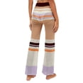 thumbnail image 6 of Seyurigaoka Women Knitted Plus Size Pants, Splicing Color Hollow-Out Mesh Middle-Waisted Stretch Knit Trousers, 6 of 9