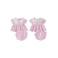 thumbnail image 2 of BemeyourBBs Infant Baby Girls Summer Clothes 2 Pieces Outfits Short Sleeve Doll Collar Eyelet Shirt Tops Bloomer Shorts Sets, 2 of 9