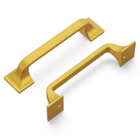 Hickory Hardware Forge 96 Millimeter Center to Center Brushed Golden Brass Cabinet Pull H076701-BGB