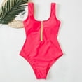 thumbnail image 3 of One Piece Swimsuit for Women One-Piece Zipper Solid Swimwear Swimsuit Bikini Swimming Beachwear, 3 of 5