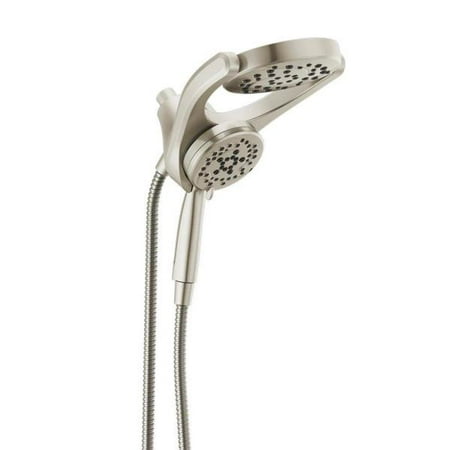 Delta HydroRain Two-in-One 4-Spray Patterns 6  Dual Shower Heads Brushed Nickel