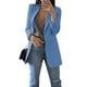 thumbnail image 5 of Chaqueta de punto Yuyangstore para mujer ligera abierta con solapa Azul 2XL, 5 of 8