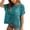 Green, variant on Women's Casual Knit Tee for Daily Wear and - Breathable Summer Short Sleeve Hollow Out Top for Beach Cover Up and Everyday Comfort
