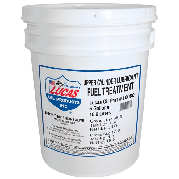 Lucas Oil Fuel Additive 10080 For Gas Or Diesel; Increase Fuel Economy; Single; 5 Gallon Bucket