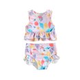 thumbnail image 2 of Musuos Toddler Girl's Summer Two-piece Swimsuit 3M 6M 12M 2Y 3Y Starfish Print Sleeveless Crewneck Ruffled Tank Tops with Shorts Set, 2 of 10