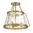 thumbnail image 5 of Warm Brass Three Light Semi-Flush Mount from the Crawford Collection, 5 of 5