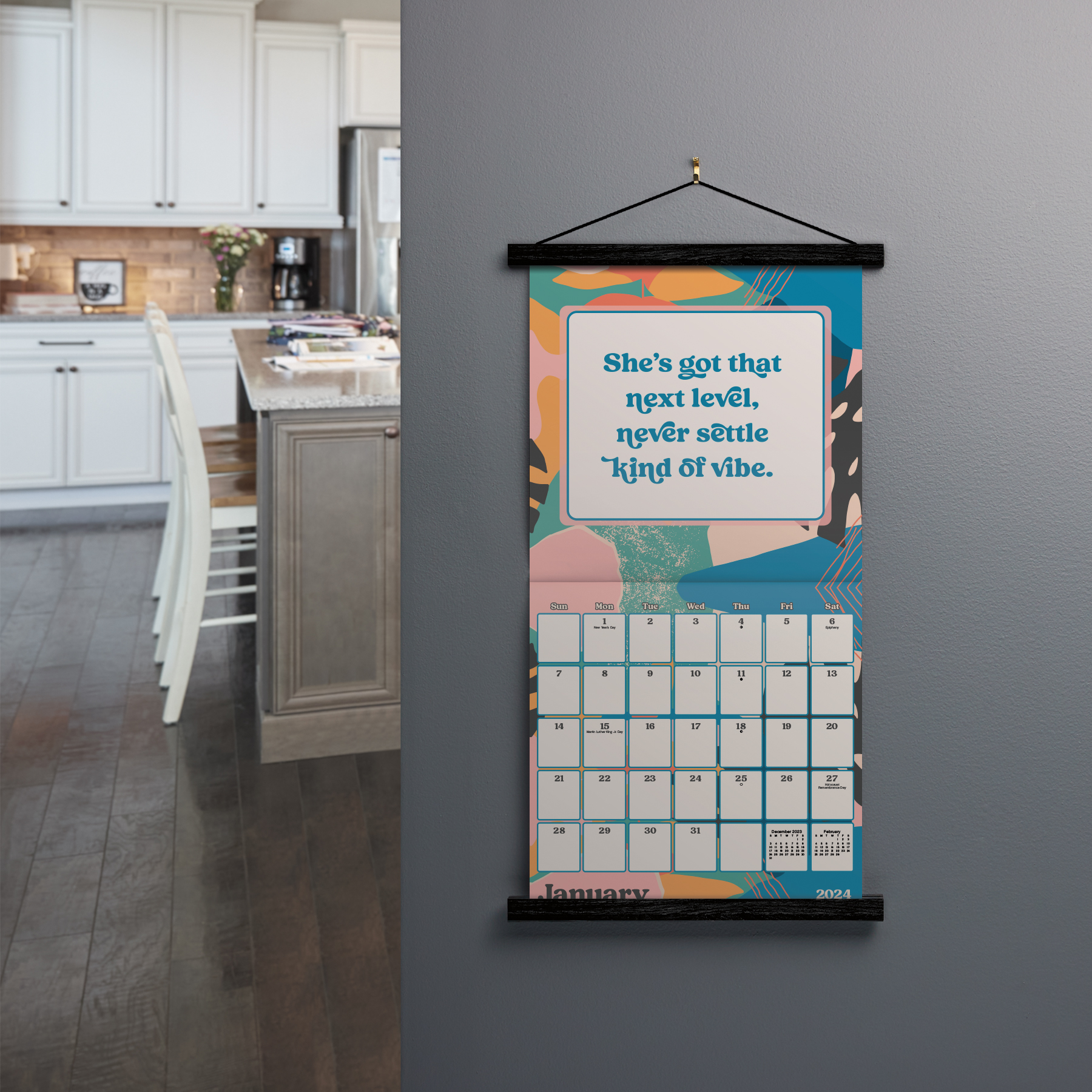 Trends International 2024 Empowerment Wall Calendar & Magnetic Frame